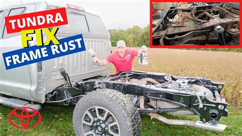 I chip all the rust off my Toyota Tundra frame and paint it using Chassis Saver paint turns out Awesome. . Toyota tundra frame rust repair